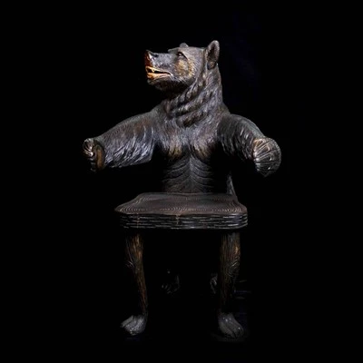 Antique Black Forest Bear Large Arm Chair