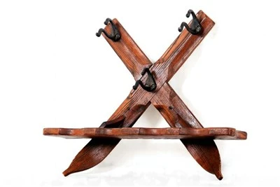 Ski Wall Mount Wooden Intersect Hook