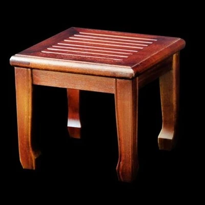 Vintage Solid Wood Hook-legged Square Stool